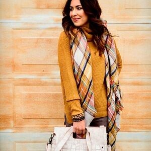 SCARF BLANKET! Plaid Blanket Wrap Scarf